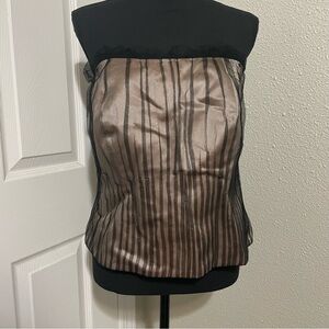 EUC 100% Silk Black and Nude Corset Bustier